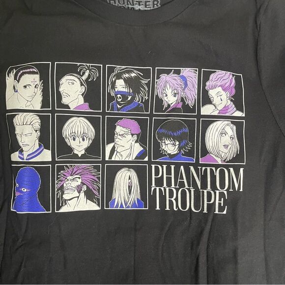 NWOT Black Hunter X Hunter Phantom Troupe Graphic T-Shirt size XS spider 🕷️ - Picture 1 of 7